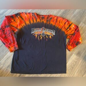 Harley-Davidson Men's Black and Orange Red Tie-XXL Champion Roswell, New Mexico